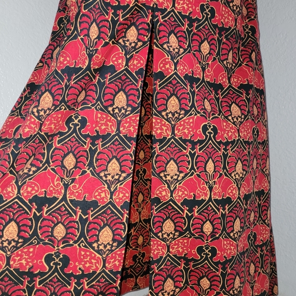 Vintage Thai size 12 red cotton kaftan Maxi Dress house robe loungewear - Picture 5 of 16